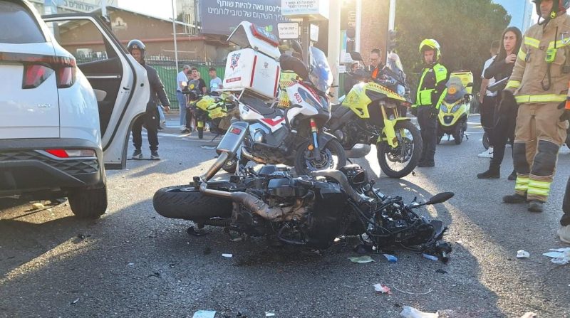 תאונת אופנוע ברחוב קפלן, צילום מד"א