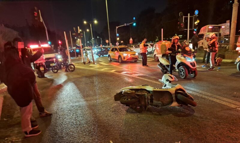 תאונה ברחוב הוותיקים, צילום מד"א